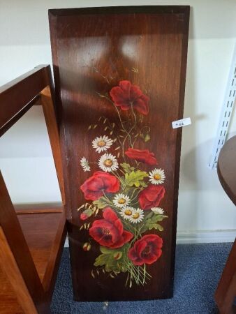 Hand Painted Flowers on Wooden Board