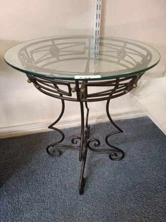 Metal & Glass Topped Side Table