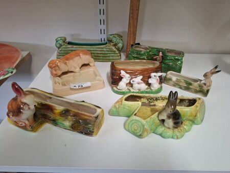 Assortment of Ceramic Animal Inspired Vases & Ash Tray