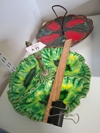 2 Vintage Ceramic Serving Trays