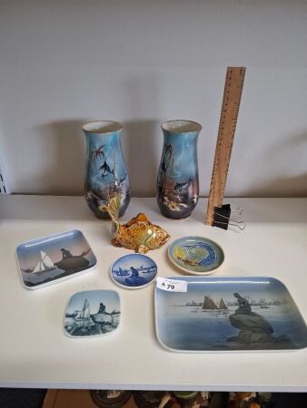Mixed Mermaid Inspired Ceramics inc. Royal CopenhagenDen Lille Havfrue Denmark, Italian
