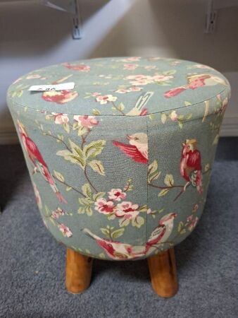 Small Floral Round Foot Stool