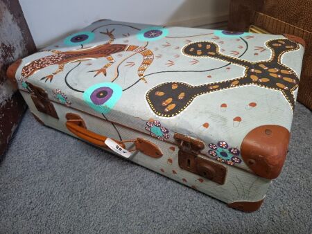Hand Painted Vintage Suitcase