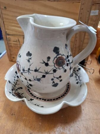 Italian Hand Painted Jug & Dish