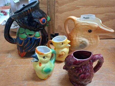 Vintage Bird Inspired Ceramic & Pottery Jugs