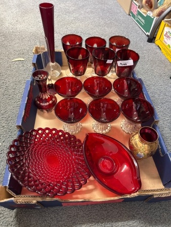 Selection of Cranberry Glass