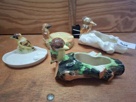 4 Bird Inspired Mid Century Ash Trays