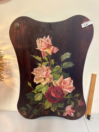 Hand Painted Still Life Wooden Board