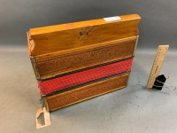 Vintage Hohner Pressed Timber Accordion with Red Bellows - 5