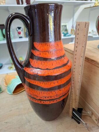West German Fat Lava Ceramic Jug Marked 407-35