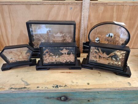Set of Chinese Cork Diorama