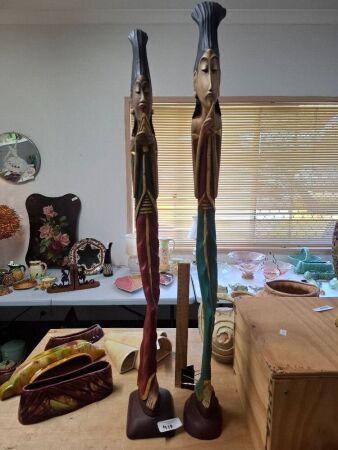 Pair Wooden Statues