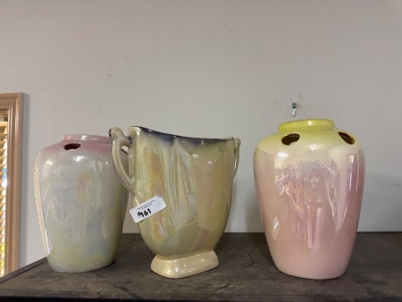 3 Lustreware Vases
