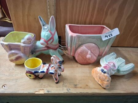 Mexican Inspired Glazed Ceramic Figurines