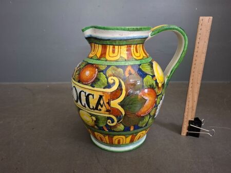 Large Ceramic Hand Painted Italian Jug