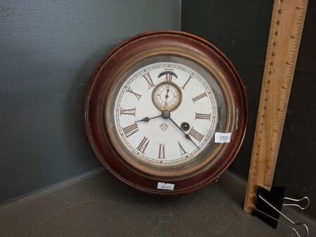 Octagonal Wooden Ansonia Clock with Key