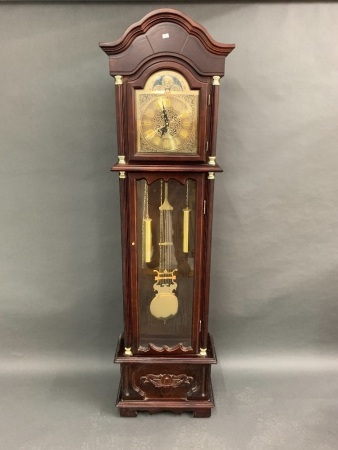 Contemporary Longcase Clock with Lookalike Brass Fittings