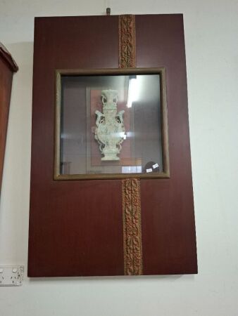 Chinese Jade Carving in Shadow Box Frame
