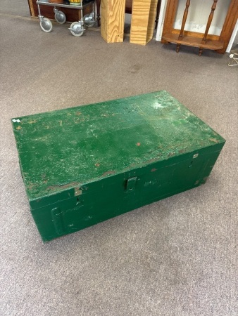 Green Metal Army Storage Box - app 870 x 520 x 320