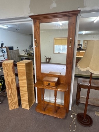 Modern Mirrored Wooden Hall Stand