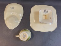 Vintage Royal Winton Cottage Scene Tazza + Tennis Set - 3