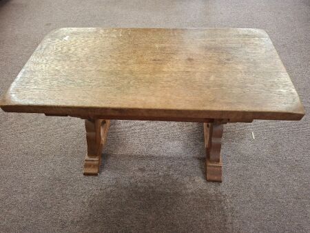 Solid 1950s Brutalist Solid Wooden Coffee Table