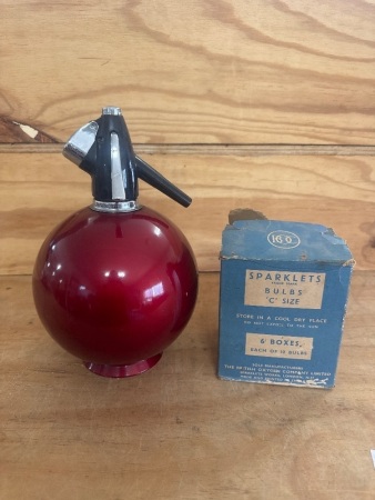 Mid Century Sparklets Ltd England Globemaster Soda Siphon with Bulbs