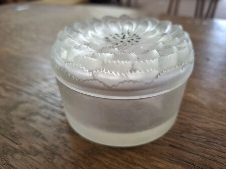 Vintage R Lalique France Dahlia No.2 Powder Box