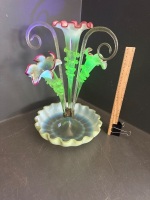 Victorian Uranium Glass Epergne - 2