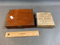 Antique 1913 Military Depot Football Team Glass Slide + Box of Glass Slides & Vintage Timber Case - 2