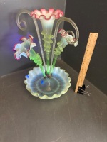 Victorian Uranium Glass Epergne - 6