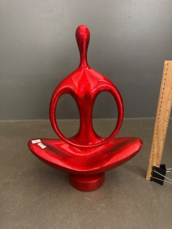 Lpvn.com Red Abstract Resin Sculpture