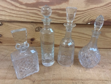 4 Crystal & Glass Decanters
