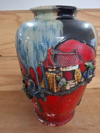 Japanese Sumida Gawa Pottery Vase