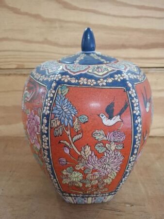 Antique Chinese Hand Painted Ginger Jar