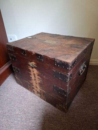 Antique Wooden Travel Trunk
