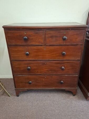Vintage Solid Wood 5 Drawer Tall Boy