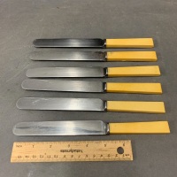 Set of 6 Vintage Bone Handled Knives Made for A.M.Hart Jewellers Sydney - 2