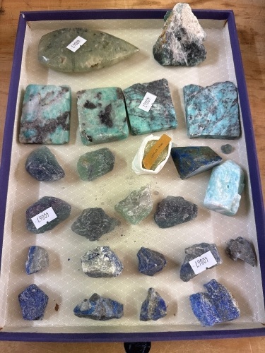 Lot of Blue and Green Crystals