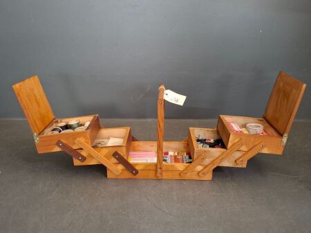 Vintage Cantilever Sewing Box - Incs Sewing Equipment