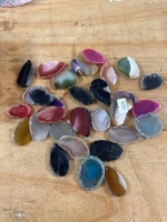 Assortment of Crystal and Gemstone Slice Pendants