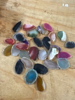 Assortment of Crystal and Gemstone Slice Pendants - 2