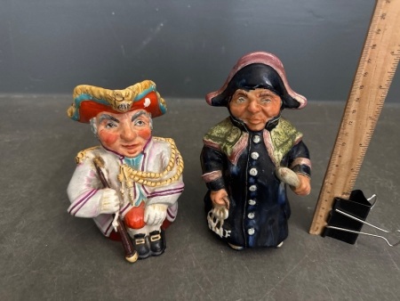 Wedgewood Hand Painted Toby Jugs - The Coachman & The Beadle