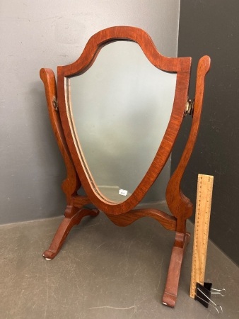 Vintage Wooden Bench Top Vanity Mirror