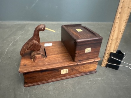 Vintage Wooden Cigarette Dispenser