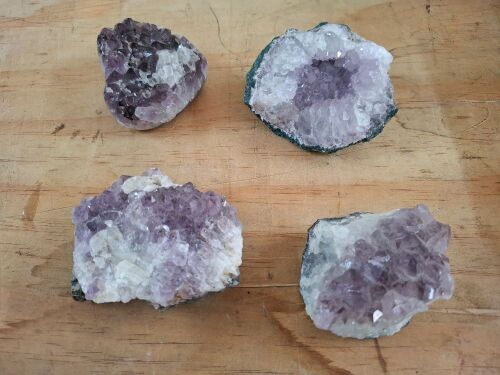 4 Amethyst Geode Clusters