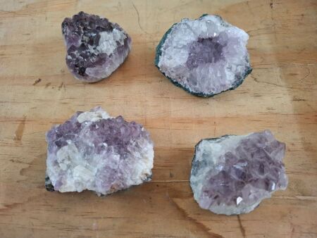 4 Amethyst Geode Clusters