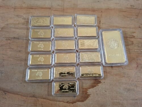 Assortment of Australian Gold Plated Bars