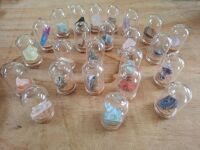 Lot of Raw Crystals in Glass Display Jars