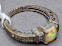 Vintage Possible Diamond & Opal Style Ring Size N - 2